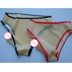 2017 cekc Sock Sexy Female Latex Underwear Women Transparent Shorts With One Penis Condom Pants JJ Sets Fetish Underpants