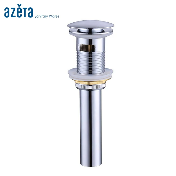 

Azeta Bathroom Accessories Basin Sink Chrome Push Button Pop Up Waste Drainer With Overflow Hole Or Without Overflow Hole MK1177