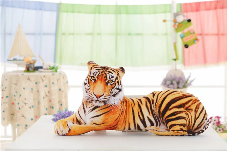 Große 90 cm 3D-dimensionale Tiger Plüschtier Druck Design weiche Tiger Puppe Schlafkissen Weihnachtsgeschenk s2570