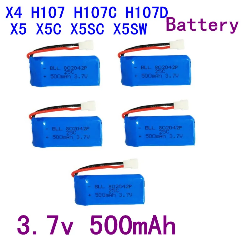 3.7V 500mAh 25C hubsan battery X4 h107l h107c h107d v252 jxd385 x5c x5sc 5PCS a large number of cash, supporting wholesale