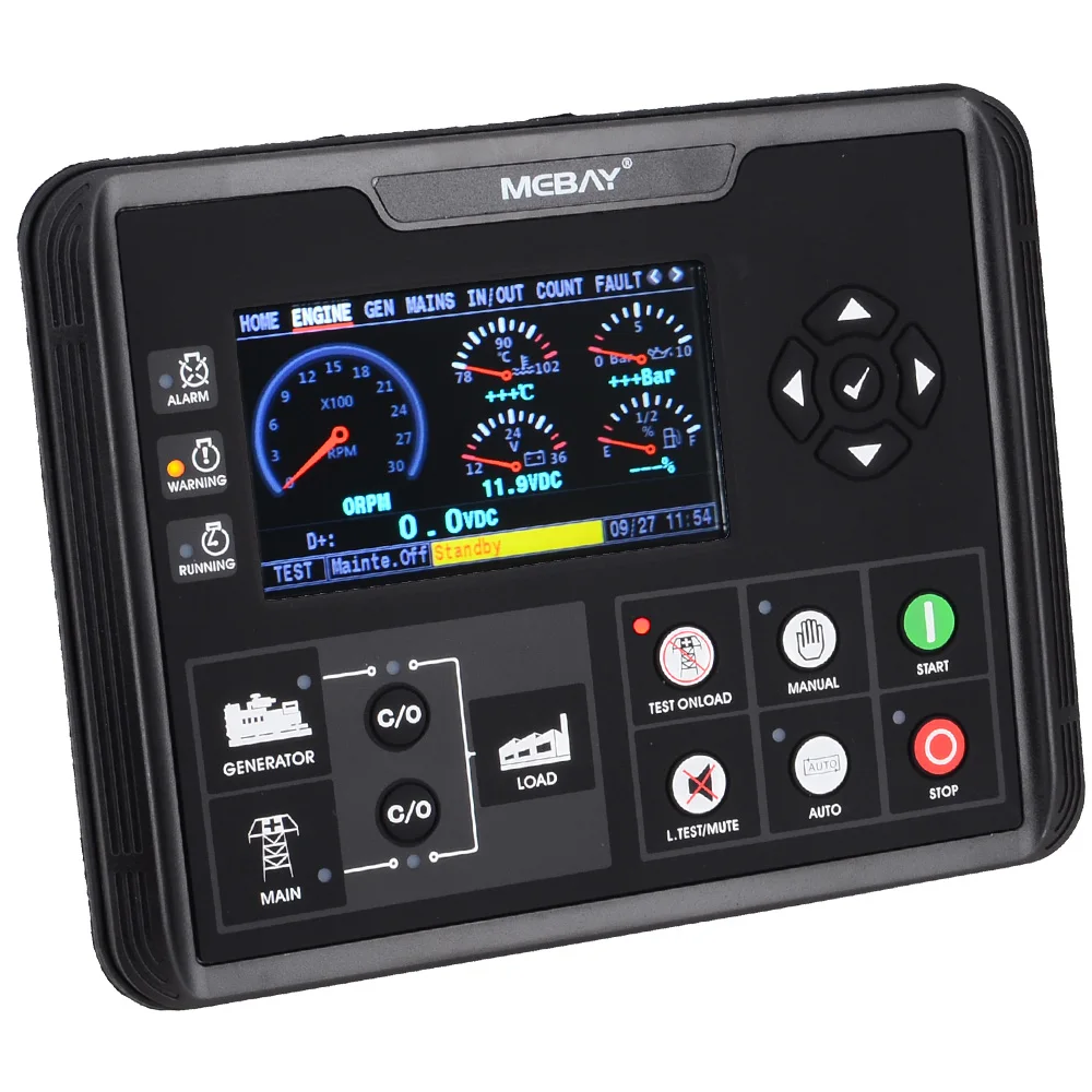 Mebay DC72D/DC72DR Generator Set Controller for Diesel/Gasoline/Gas Genset Parameters Monitoring With 4.3