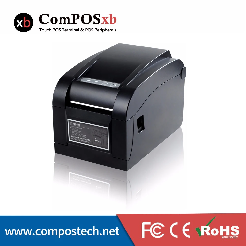 ComPOSxb 80mm Direct Thermal Barcode Label Printer, printed label DTP350