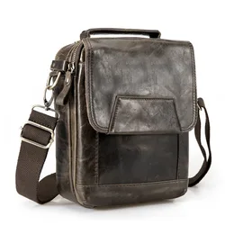 Quality Leather Male Casual Design Shoulder Messenger bag Cowhide Fashion Cross-body Bag 8