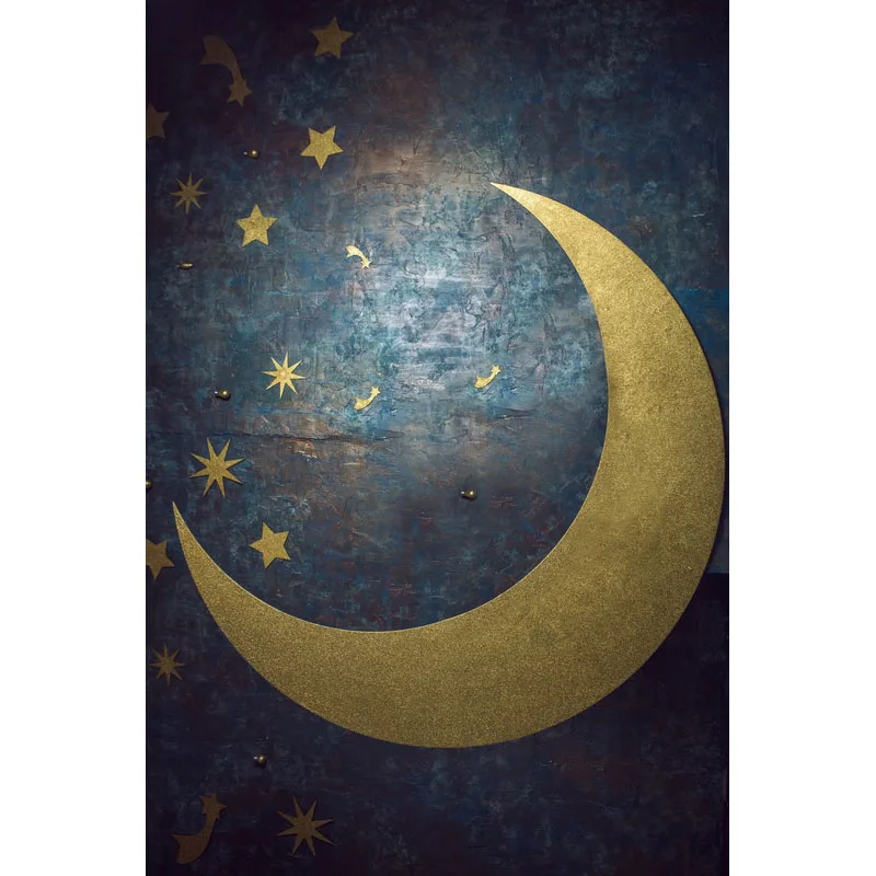 Arrière-plan pour photographie, lune, météores, étoiles, nuit, brique, arrière-plan pour Photo professionnelle, baptême, anniversaire, nouveau-né, F3062