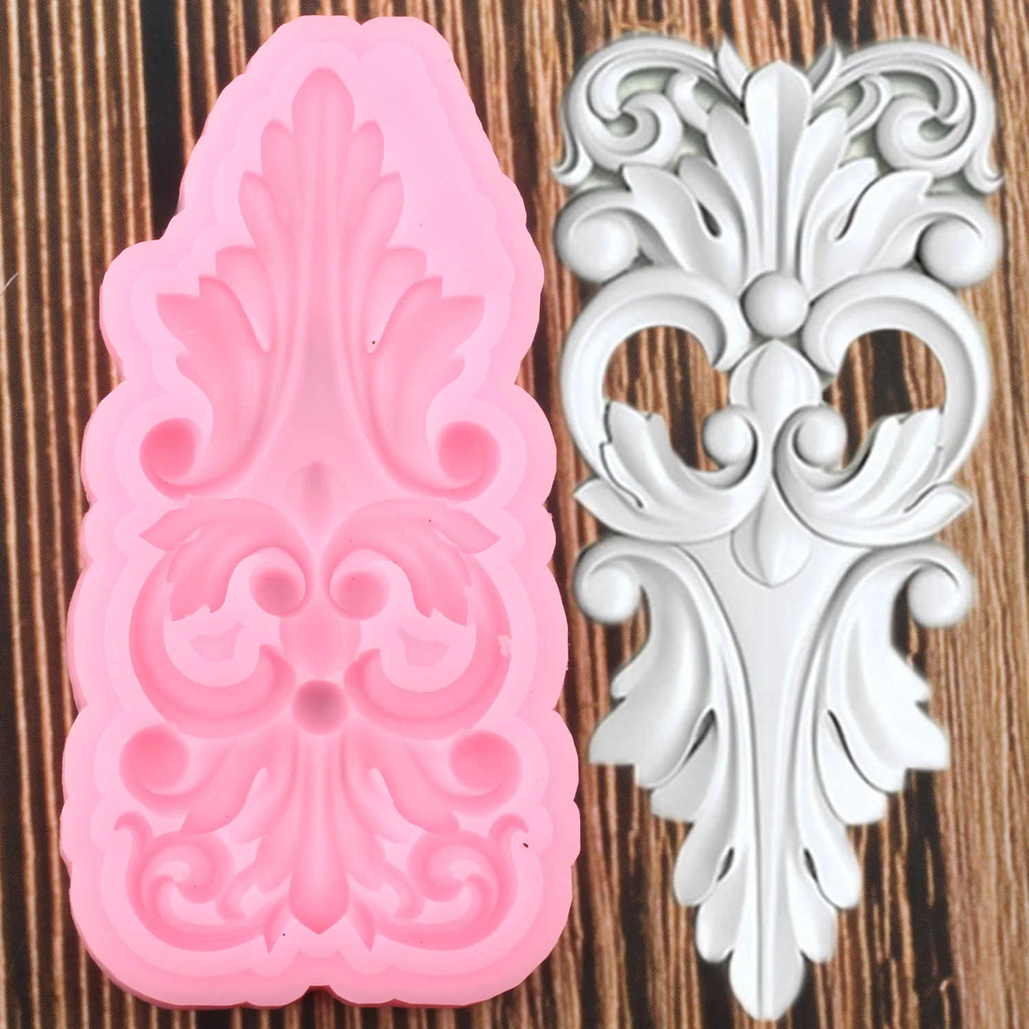 Baroque Scroll Leaf Border Silicone Molds DIY Cupcake Topper Fondant Cake Decorating Tools Candy Clay Chocolate Gumpaste Moulds