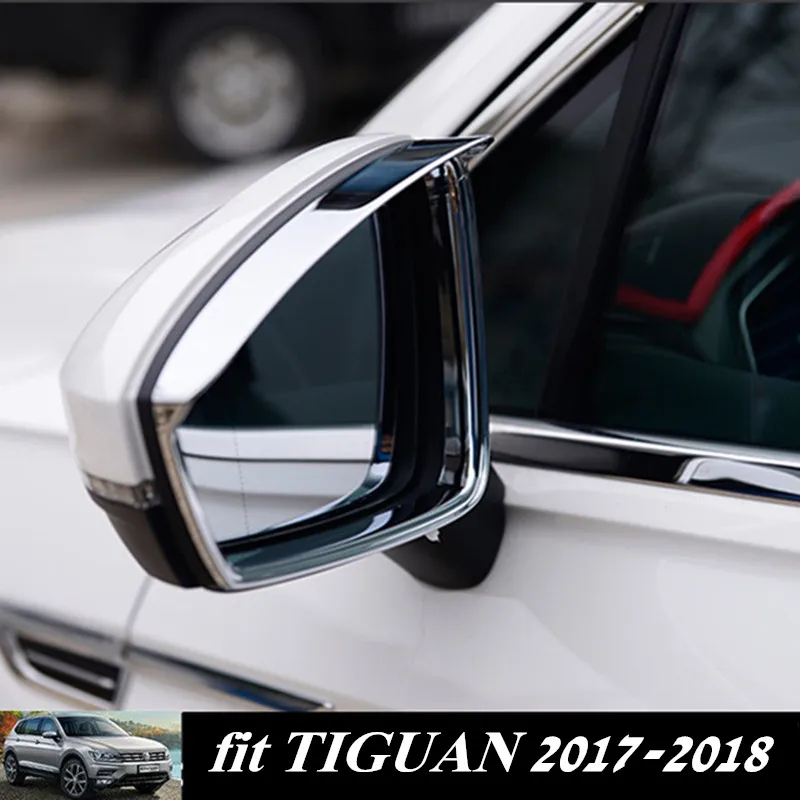 

For Volkswagen Tiguan 2017-2018 Car Accessories Rearview Mirror Rain Eyebrow Chromium Shade Shield Rain Gear Trims