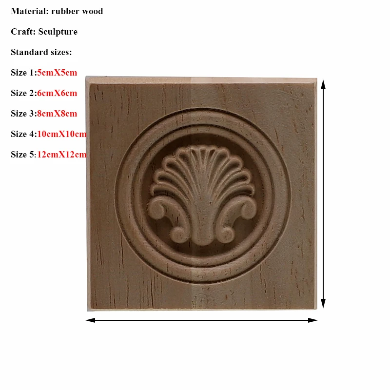 Decorative Fashion Floral Wood Carved Decal Corner Appliques Frame Wall Doors Furniture Woodcarving Wooden Figurines Crafts Home