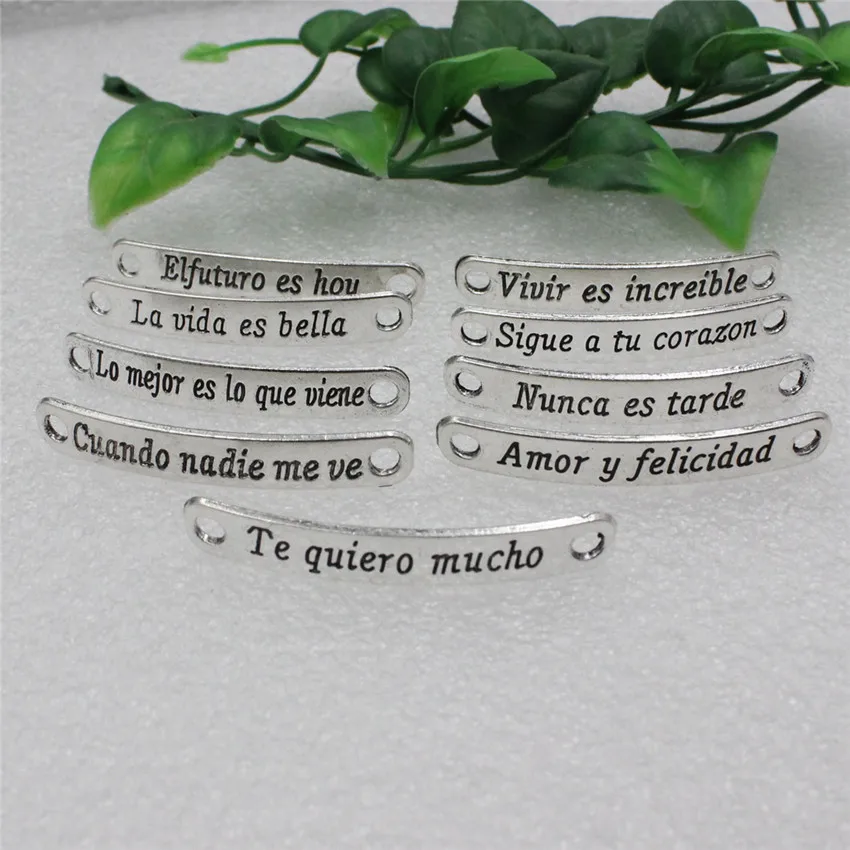 18pcs/lot Mix Styles Antique Silver Spanish Connectors Pendant Tibetan silver Bracelet Clasps Beads 44x7mm (K00578)