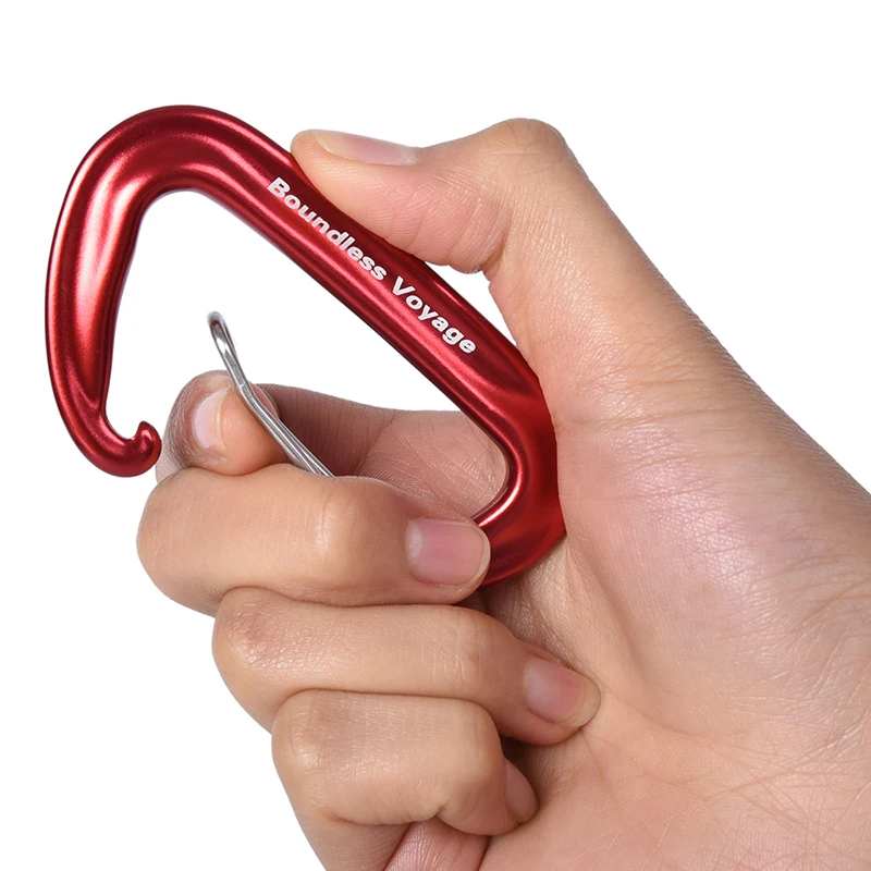 Boundless Voyage 12KN Climbing Carabiners Heavy Duty D-type Clips Aluminum Alloy Hook for Hammocks Camping BVC02