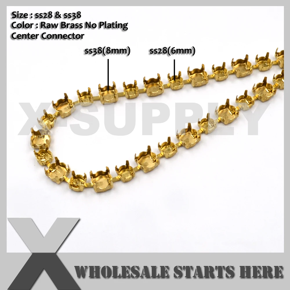 

SS28 SS38 Round Empty Alternating Cup Chain Without Rhinestones for Craft/Shoe/Jewelry/Apparel (Center Connectors)