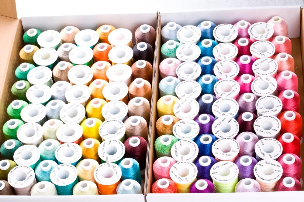 Simthread Polyester Embroidery Machine Thread 120 Colors Per Set For Brother Babylock Janome Singer Pfaff Husqvaran Machines