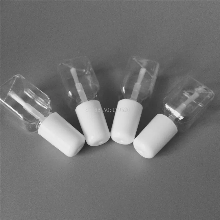 200pcs/lot 5ml Empty Square Nail Polished Package For Children With Brush Cap Plastic Nail Bottle In Refillable For Kids