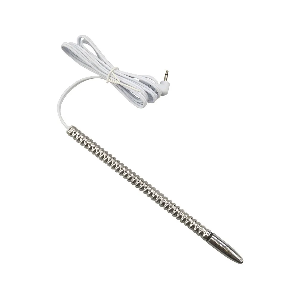 Bi-polar electro shock  therapy device stainless steel urethral catheter sound penis plug metal electrical stimulation sex toy