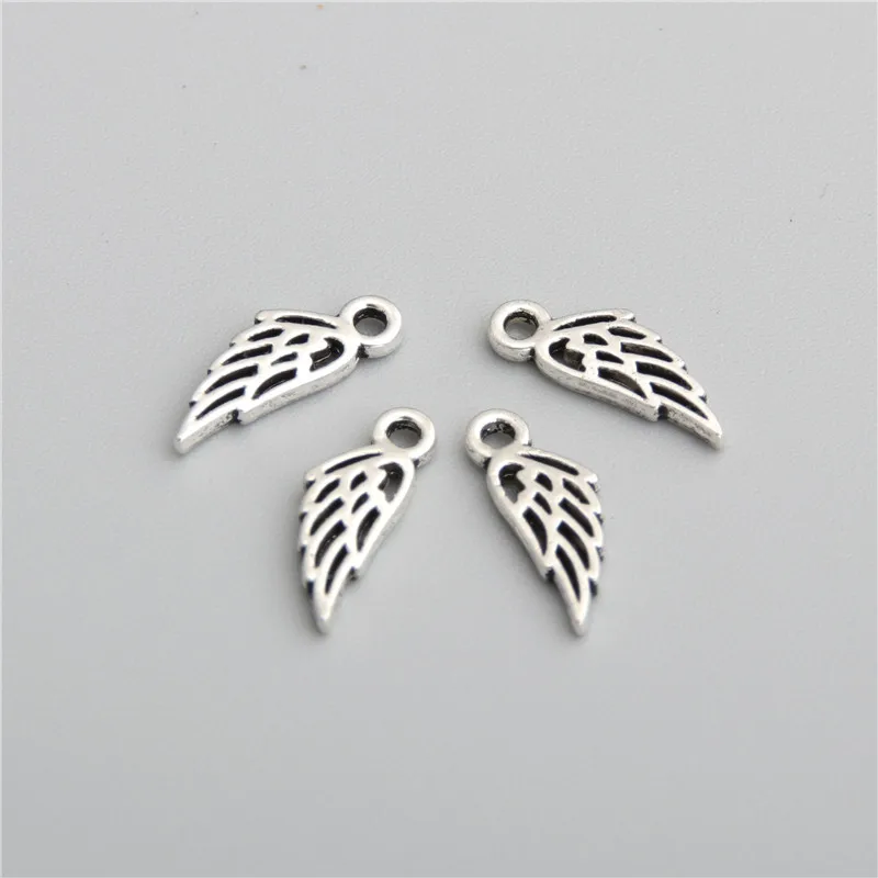 100pcs Silver Color Angel\'s Wings Pendant Women Jewelry Fantasy Charms Pendant & Necklaces Pendant For Jewelry Accessories A2752