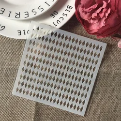 1Pcs 13cm Diamond Texture DIY Craft Layering Stencils Wall Painting Scrapbooking Stamping Embossing Album Paper Card Template