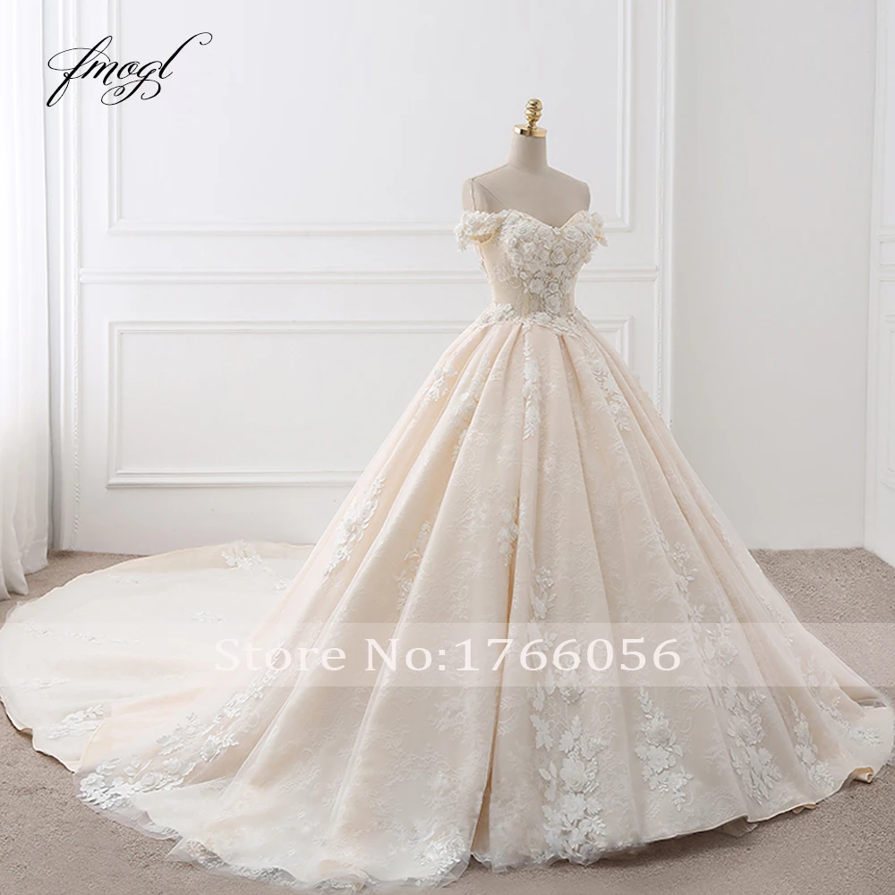Customized Royal Train Beaded Sweetheart Ball Gown Wedding Dresses Appliques Flowers Vintage Lace Bride Gowns Vestido De Noiva image 3