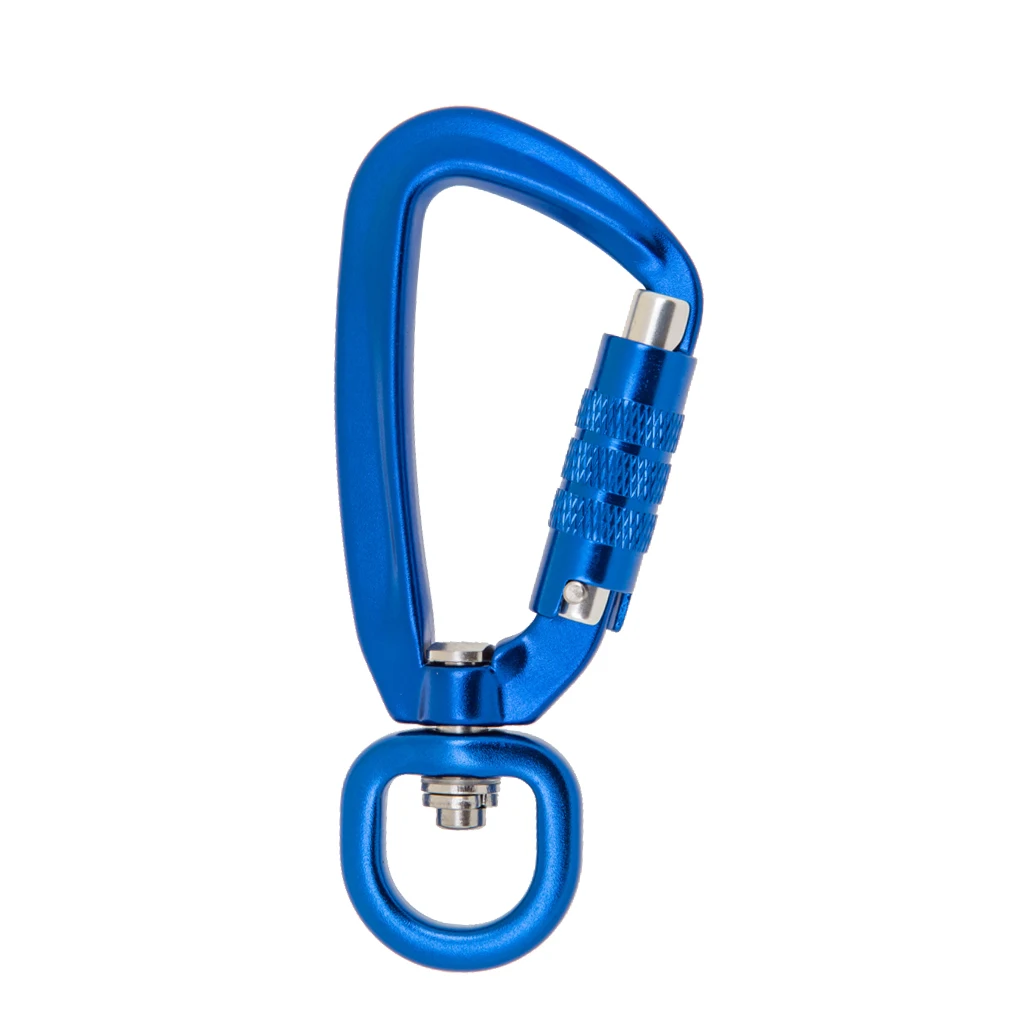 500KG Auto Locking Carabiner with Swivel Rotating Ring Outdoor Climbing Hiking Backpack Keychain Pet Leash Hook 4 Color