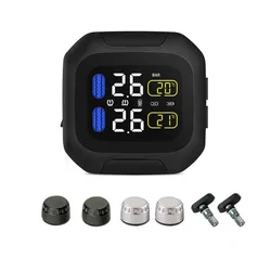 M3 Waterproof Motorcycle Real Time Tire Pressure Monitoring System TPMS Wireless LCD Display External Sensors