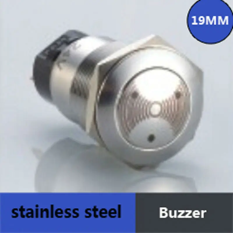 5pcs/lot dia.19mm metal buzzer anti-vandal alarm buzzer without led stainless steal material