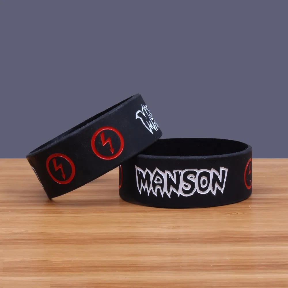 Marilyn Manson Silicone Bracelets&Bangles Wide Version Band Heavy Metal Music Band Prog/Art Rock Silicon Wristband SH281