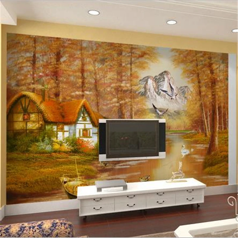 

beibehang European rural landscape murals painting large mural wallpaper TV backdrop custom wallpaper papel de parede