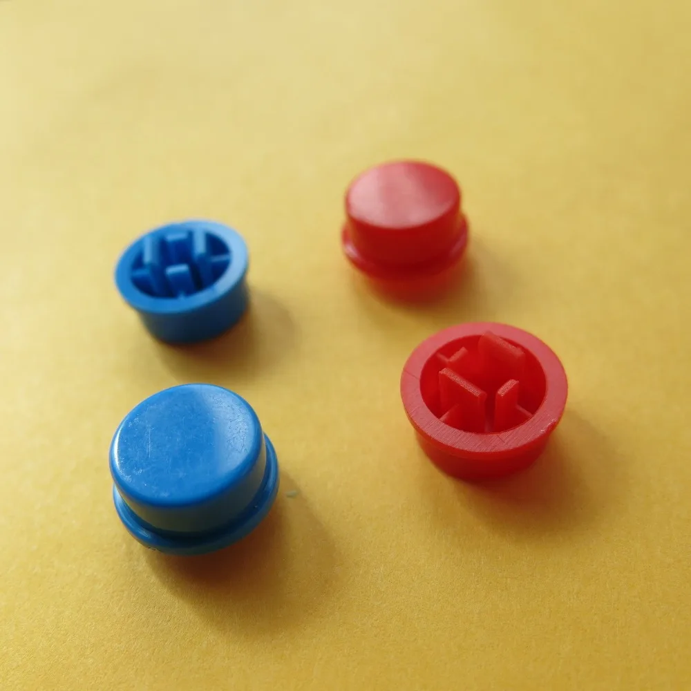 100Pcs/lot Red & Blue cover cap for 12*12mm push Button Tactile Tact Switch Tastkappe Kappe Deckel Knopf taster Druckschalter