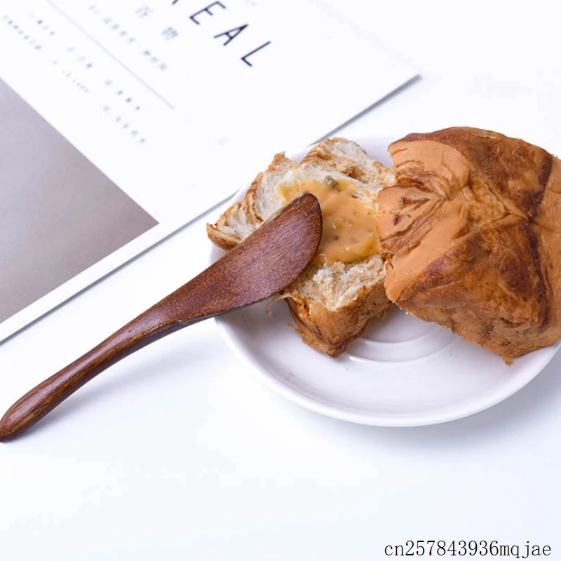 

100pcs Japan Butter Knife Wooden Knife Dinner Knives Tabeware with Thick Handle