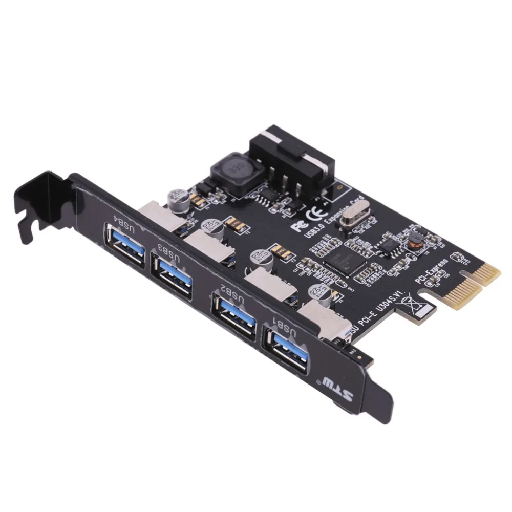 

4 Port PCI-E To USB3.0 Hot Swap Plug and Play Converter Extender Card PCI-E 2.0 standard NEC Chipset PCIE Expansion Card