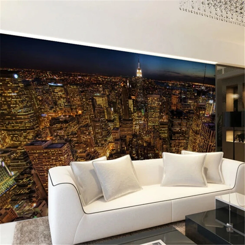 

beibehang Custom 3d mural Modern three-dimensional American urban landscape sofa / living room TV wall hotel 3d photo wallpaper