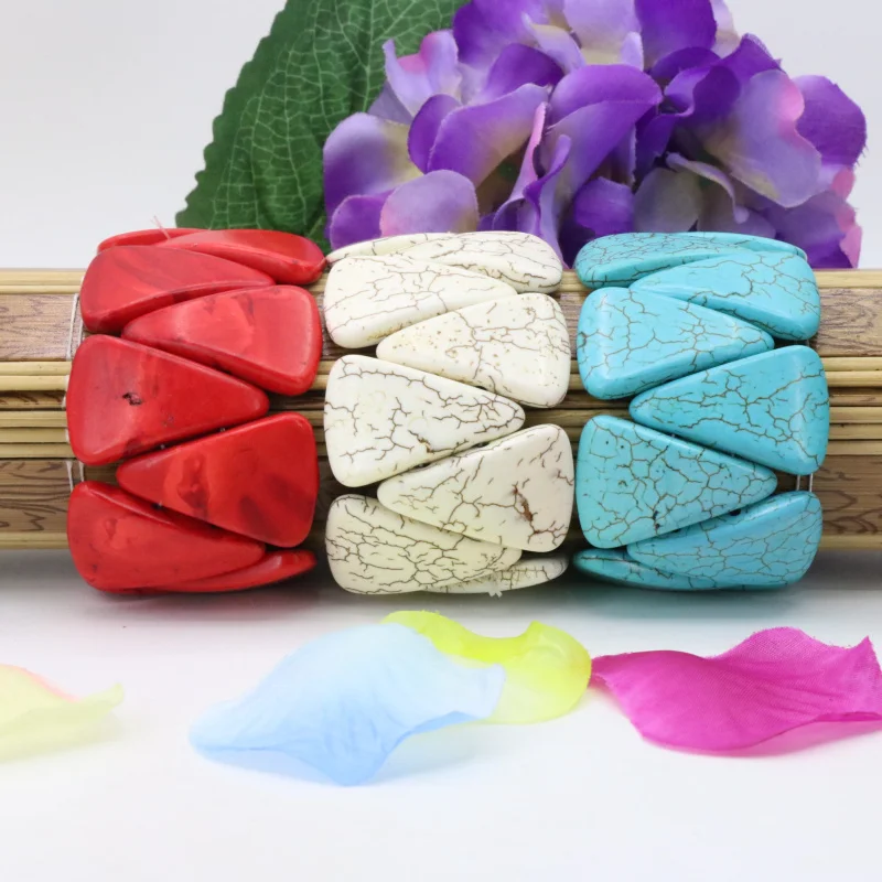 

Wholesale Turkey stone elastic bracelet multi element collocation DIY ,four shapes can be selected a set of three colors