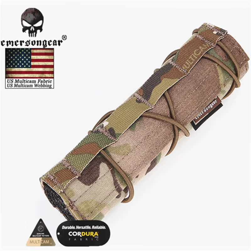 Emerson 18cm Airsoft Suppressor Cover Emersongear Tactical Accessory Quick Release For CP  Suppressor pouch Molle