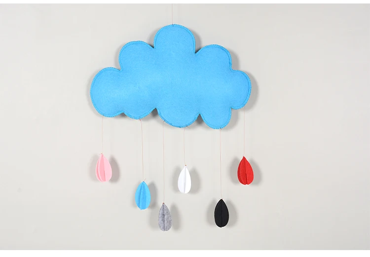 2021 Trẻ Em Cotton Chơi Xếp Hình Đồ Chơi Giáo Dục Handmade Vải Không Dệt Mây Raindrop Trẻ Em Treo Giường Phụ Kiện Trang Trí 2021