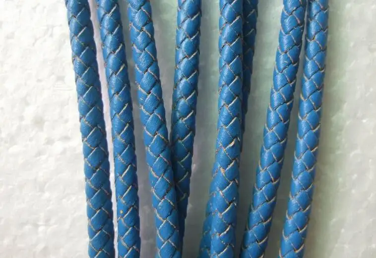 Free shipping 100 Meters 6mm Round Braided leather cord Genuine round leather strip , Bolo Leather Cord - DIY Craft Jewelry