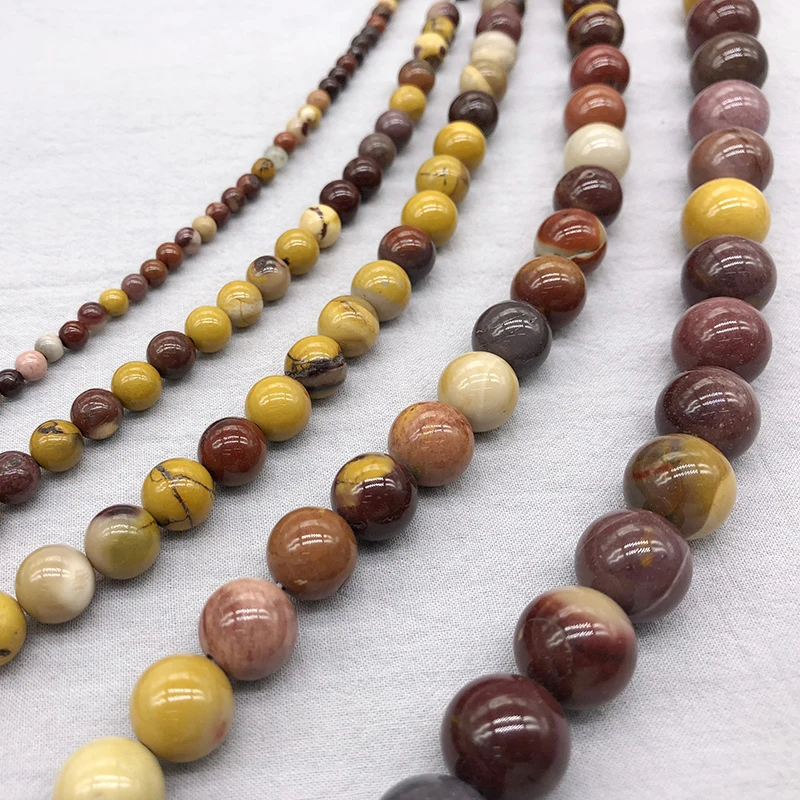 Natural Stone Mookaite Egg Yolk Loose Beads 4 6 8 10 12MM Fit Diy Bracelet Necklace For Jewelry Making Wholesale