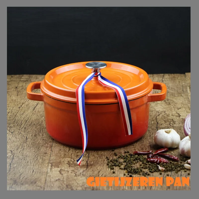 

Cast Iron Pot Stew Thickened Enamel Soup Gietijzeren Pan