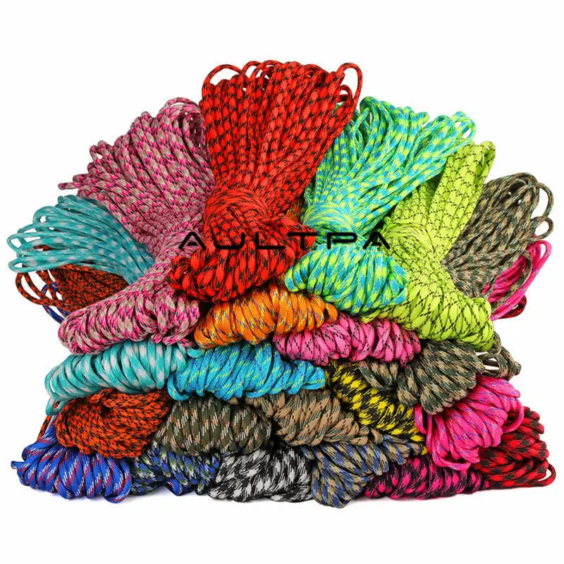 5Rolls 31M 4mm Outdoor Camping Parachute Cord Rope 7 Core Rescue Escape Safety Tied Tent DIY Bracelet Clothesline Rope H4582