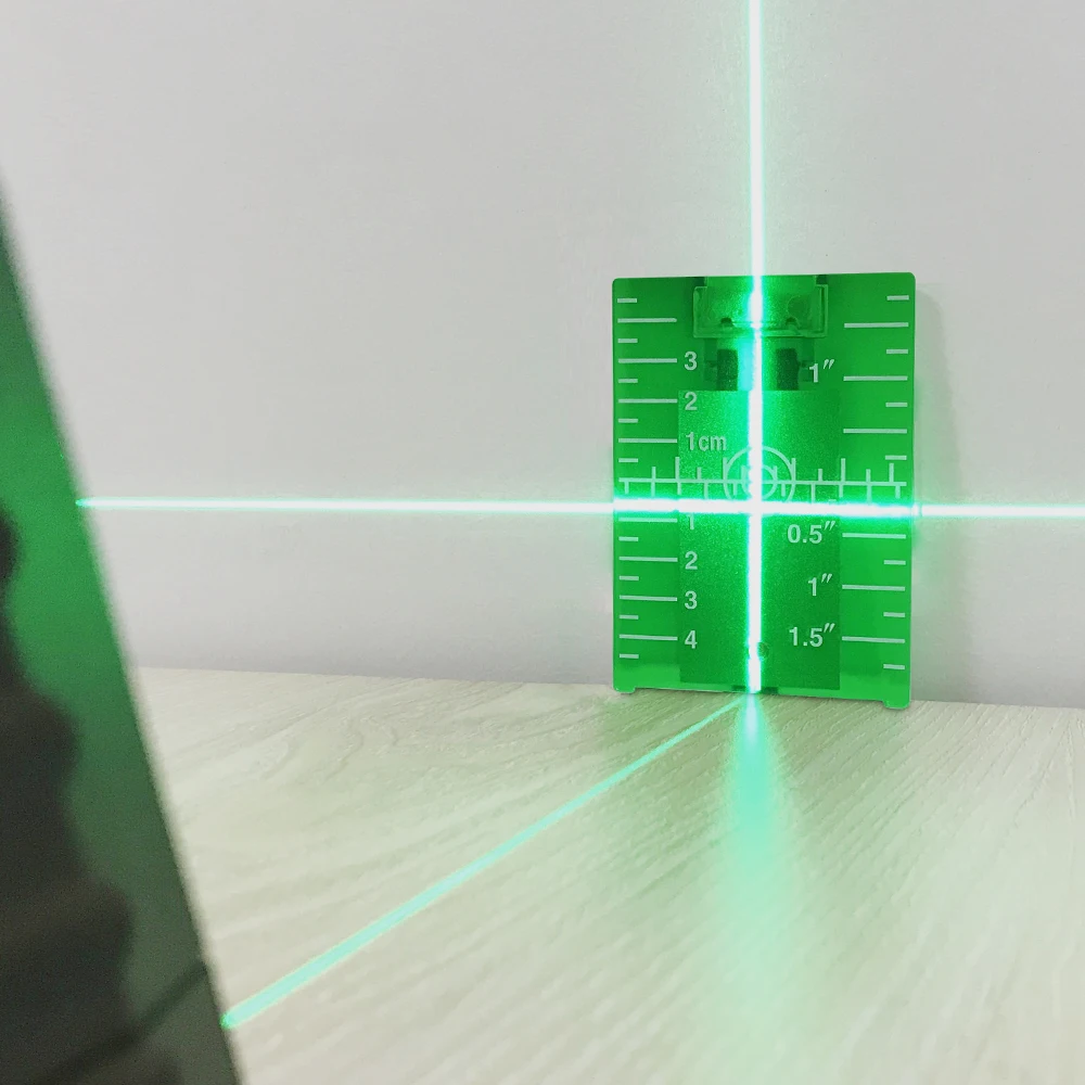 Huepar Green Target Plate Card With Stand For Green Beam Cross Line Laser Levels Laser Enhancement Can be Magnetic / Hanging On