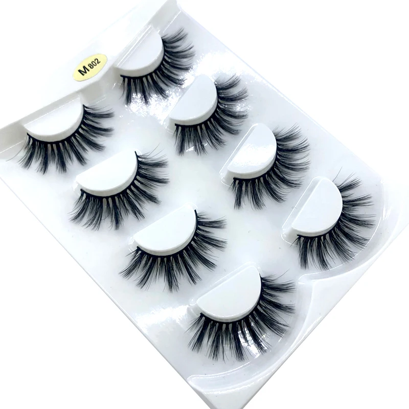 HBZGTLAD 4/7pairs 15-25mm long 3D Mink Lashes Natural Long False Eyelashes Dramatic Volume Fake Lashes Makeup Extension Eyelashe