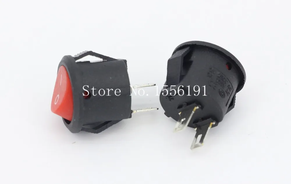 10PCS Small circular Ship type switch 2pin 3A/250V 6A/125V KCD11-204 Become warped board power switch Red