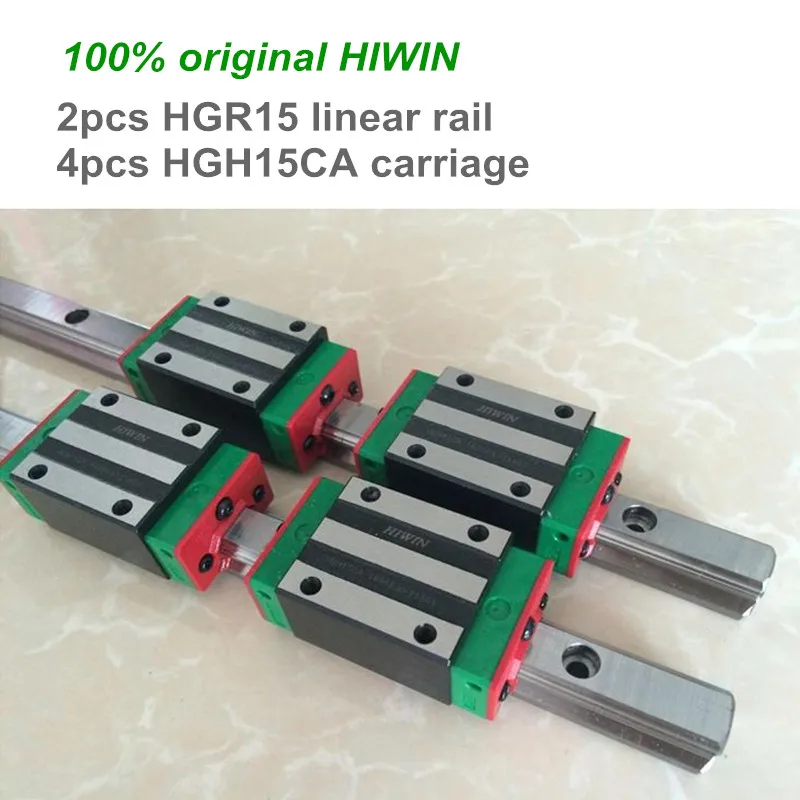 

2pcs 100% HIWIN linear guide rail HGR15 200 250 300mm with 4pcs of linear block carriage HGH15CA / HGW15CA CNC parts