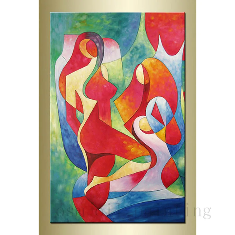 

Handmade Harmony Modern Abstract Sexy Nude Oil Painting on Canvas Unique Wave Wall Artwork Canvas Pictures Decorative Home Hotel