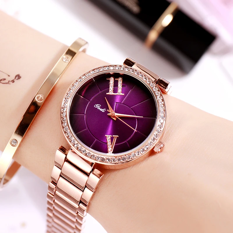 GEDI クォーツ腕時計女性のための防水女性時計ファッション女性の腕時計女性腕時計新合金ストラップ 2019