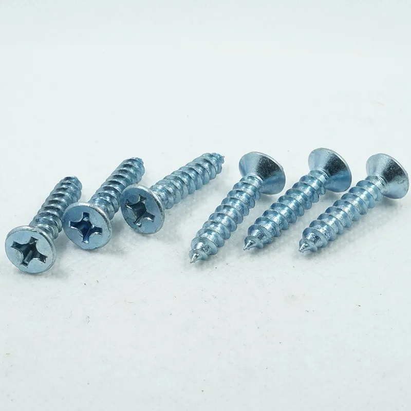 LUCHANG Free Shipping 100pcs M4 M5  Blue Zinc Countersunk Head Self-tapping Screws