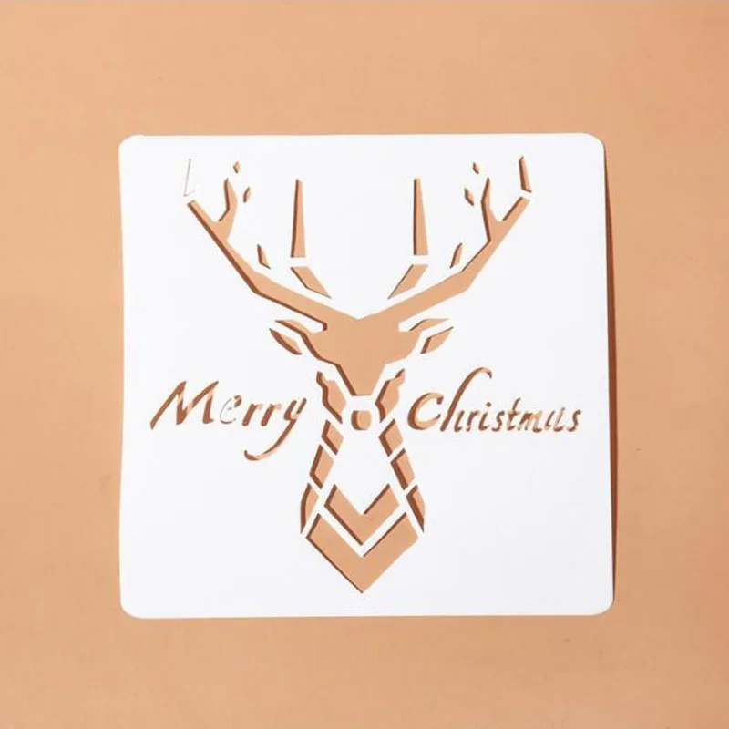 Stencil Deer Christmas Layering Painting Template For Walls DIY Scrapbooking Coloring Embossing Accessories Decoration Reusable