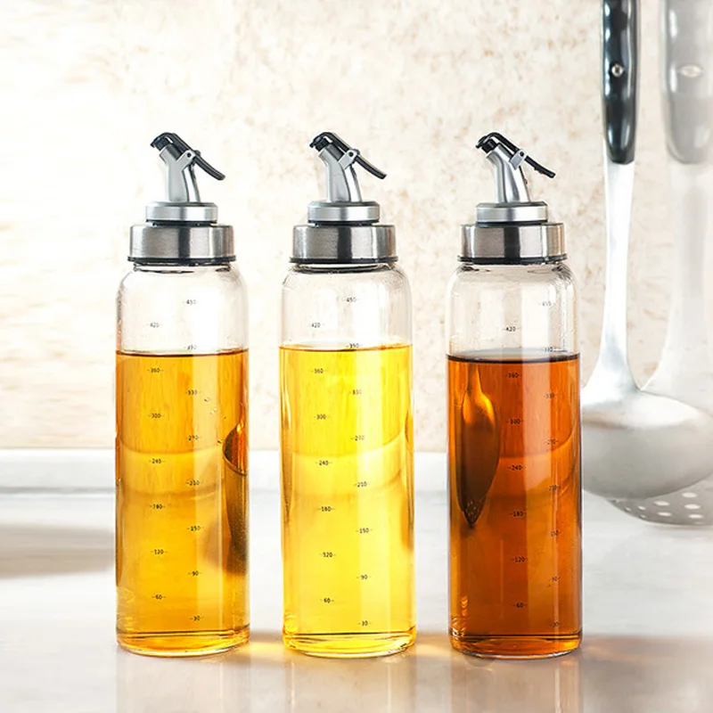 Kitchen Olive Oil Dispenser Cooking Oil Sprayer Glass Vinegar Cruet 6oz 10oz 17oz Olive bottle Vinegar Dispenser Oil Container