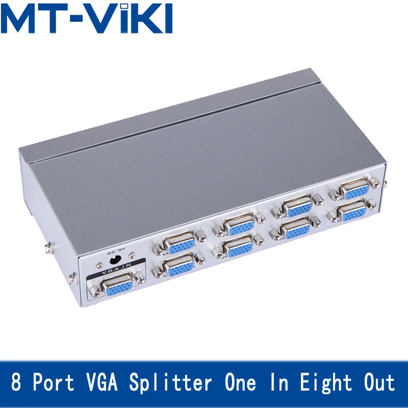 MT-VIKI 8 Port VGA Splitter 1 In 8 Out Distributor 8 Monitore Display Gleiche Bild Synchron Hohe Auflsung Bandwidth MT-2508