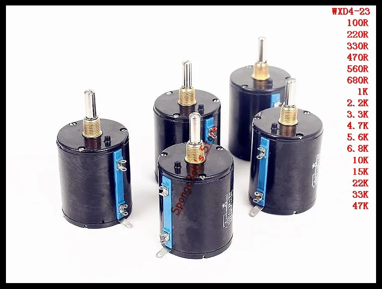 2pcs/Lot WXD4-23-3W 4.7K/5.6K/6.8K/10K/15K/22K/33K/47K  Ohm Multi-Circle Precision Wire-Wound Potentiometer