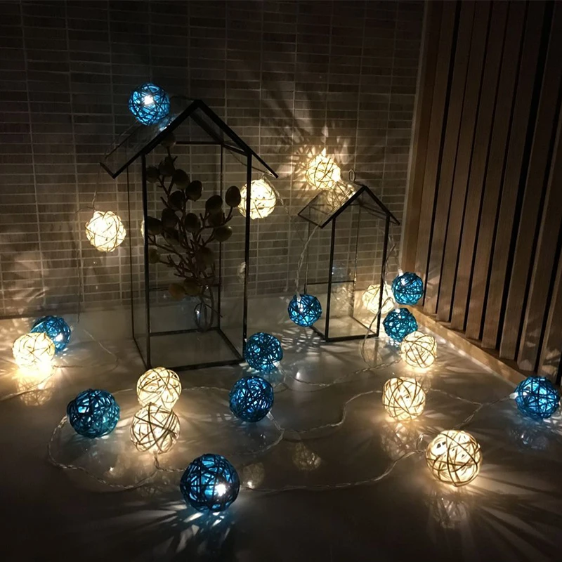 

Rattan lantern lamp lamp, decorative lamp room, LED small star cane lamp for Christmas xmas wedding decoration party