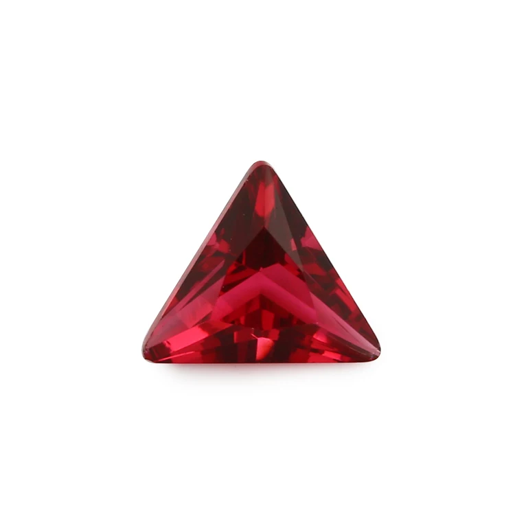 

100pcs 3x3~10x10mm Triangle Shape Loose Stone Garnet Red Color Glass Synthetic Gems For Jewelry DIY Stone