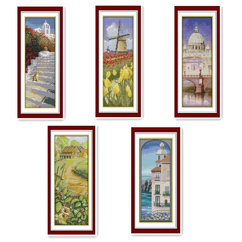 The world famous building Alps Bravo Aegean Egypt pyramid Germany Swanburg Paris Tower and other cross-stitch paintings